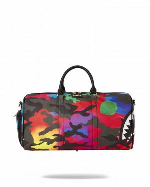 Multicolor Men's Sprayground Camoburst Duffle Bags | FZMS56480